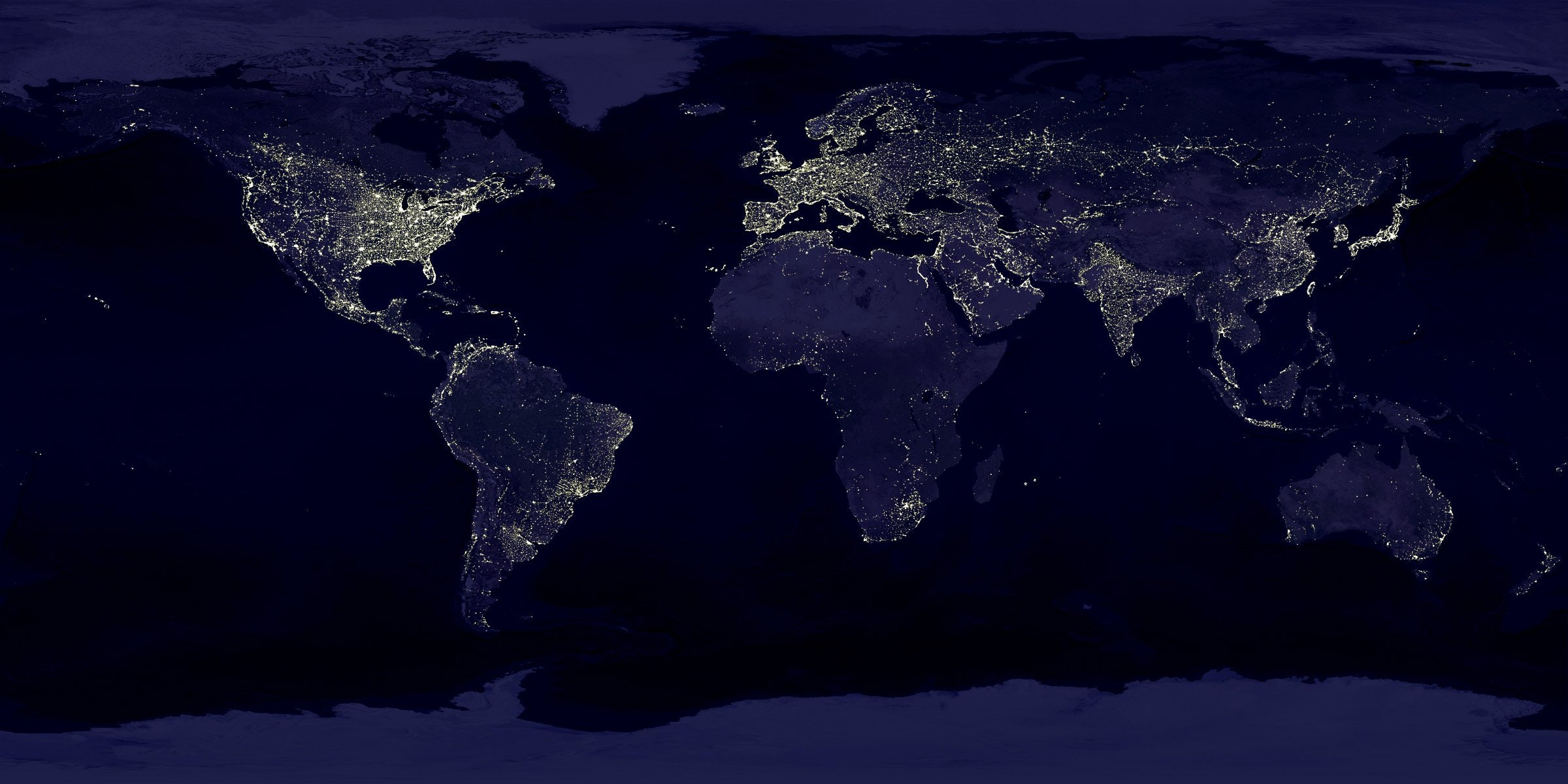 world map night lights